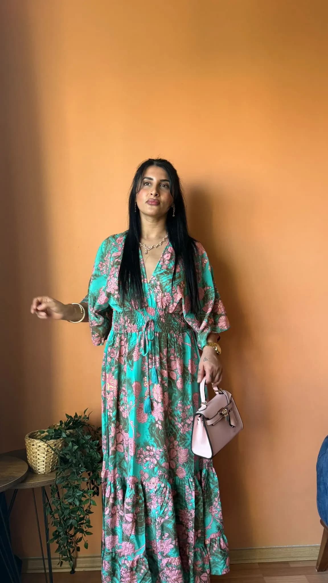 Yarasa Kol İpek Kaftan Turkuaz - 1