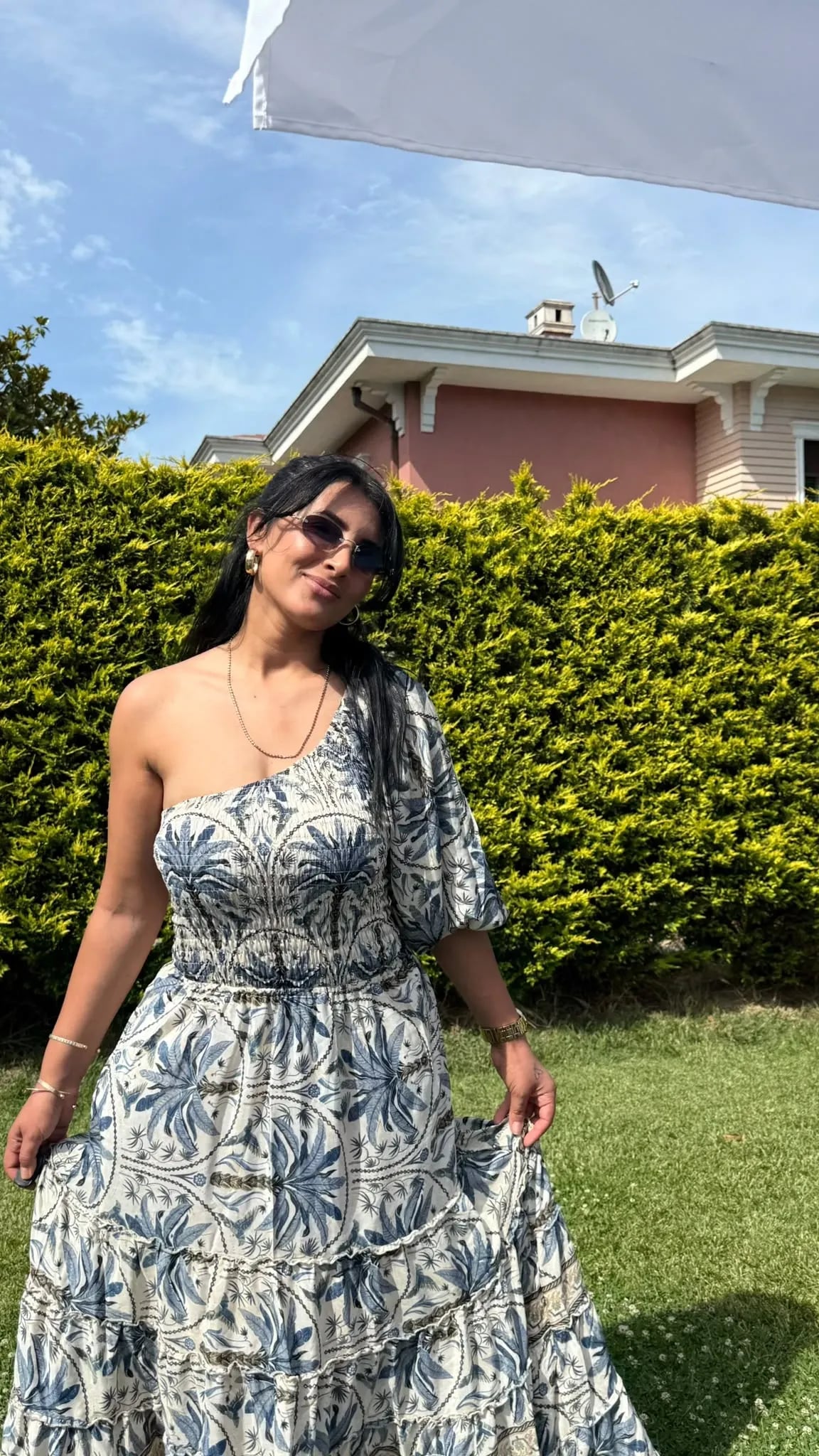Yarım Kol Max Elbise Açık Mavi