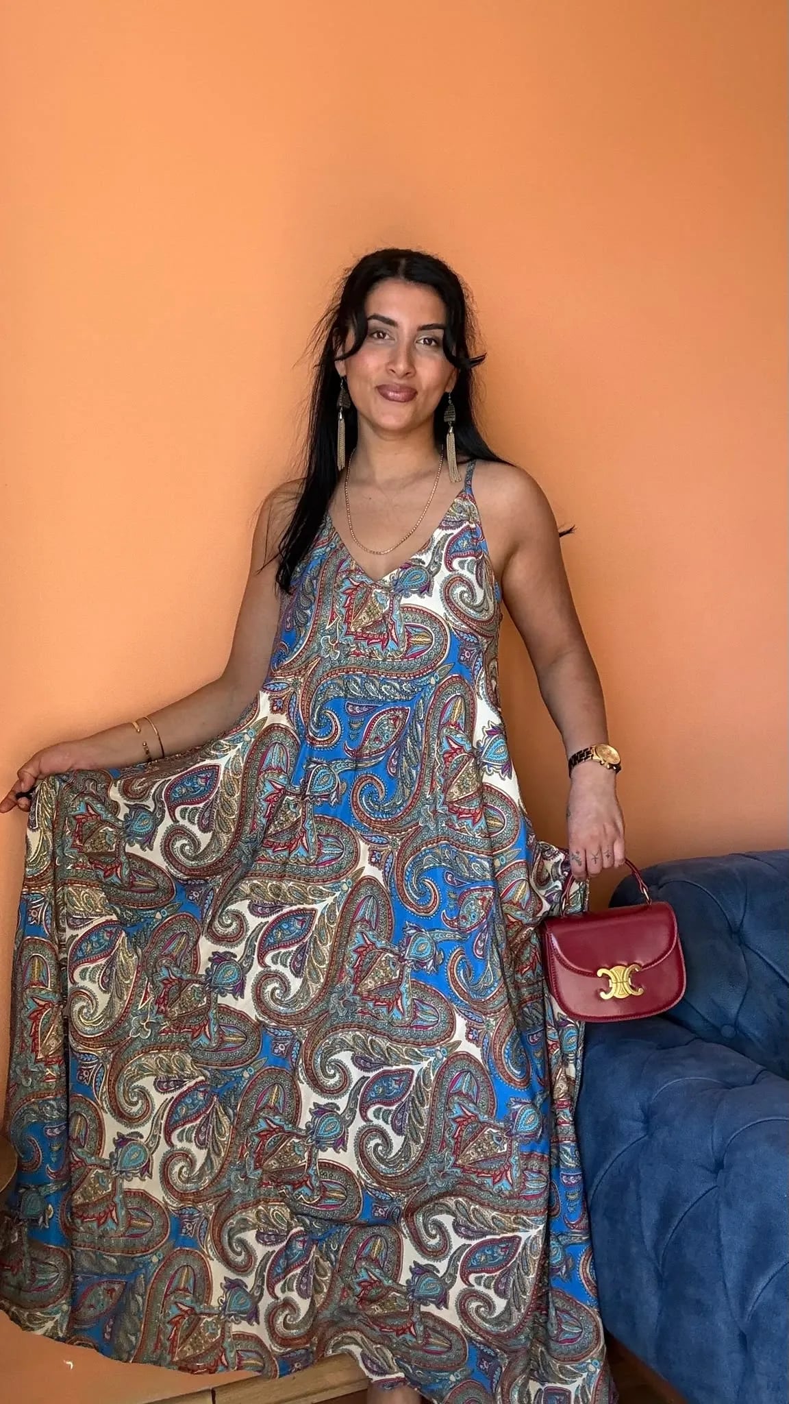 Halter Sırt Etnik Askılı Elbise hover