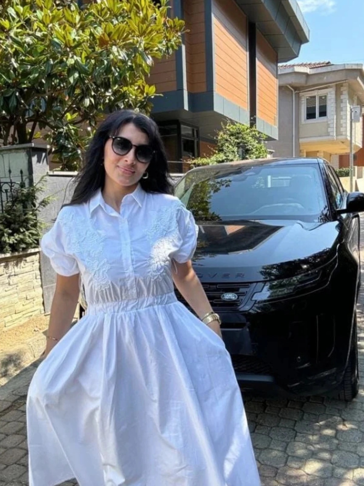 İncili Gömlek Elbise