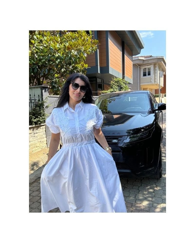 İncili Gömlek Elbise hover