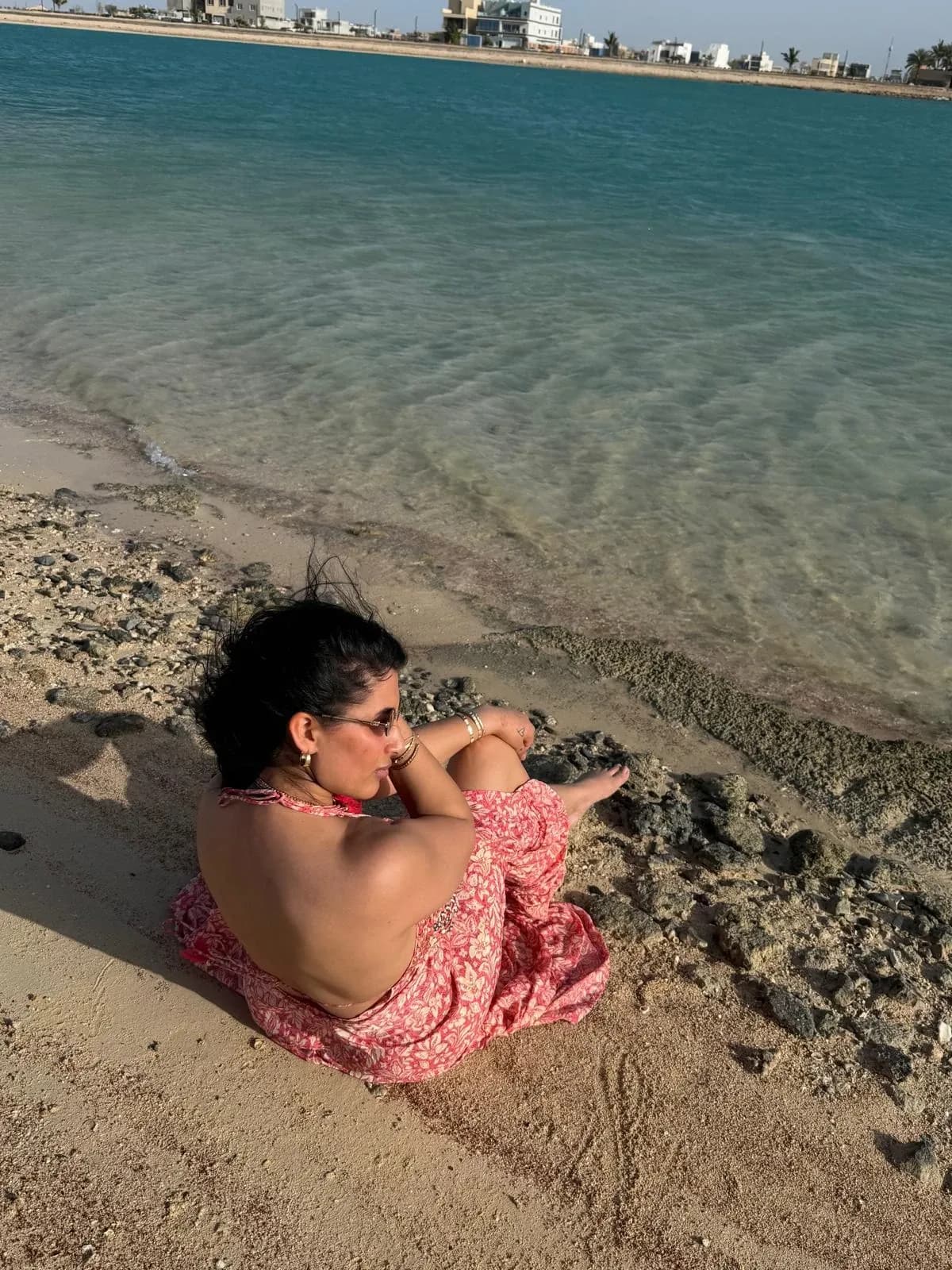 Magic Taşlı Bağlamalı Elbise Pembe - 4