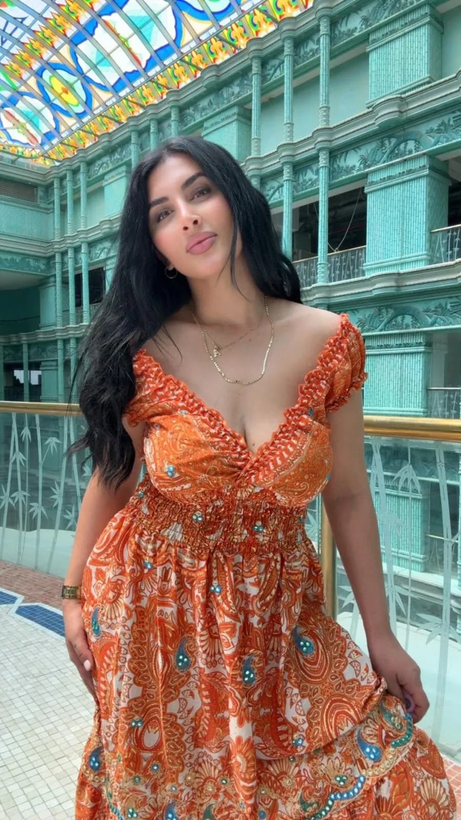 Madonna Yaka Elbıse Turuncu - 1